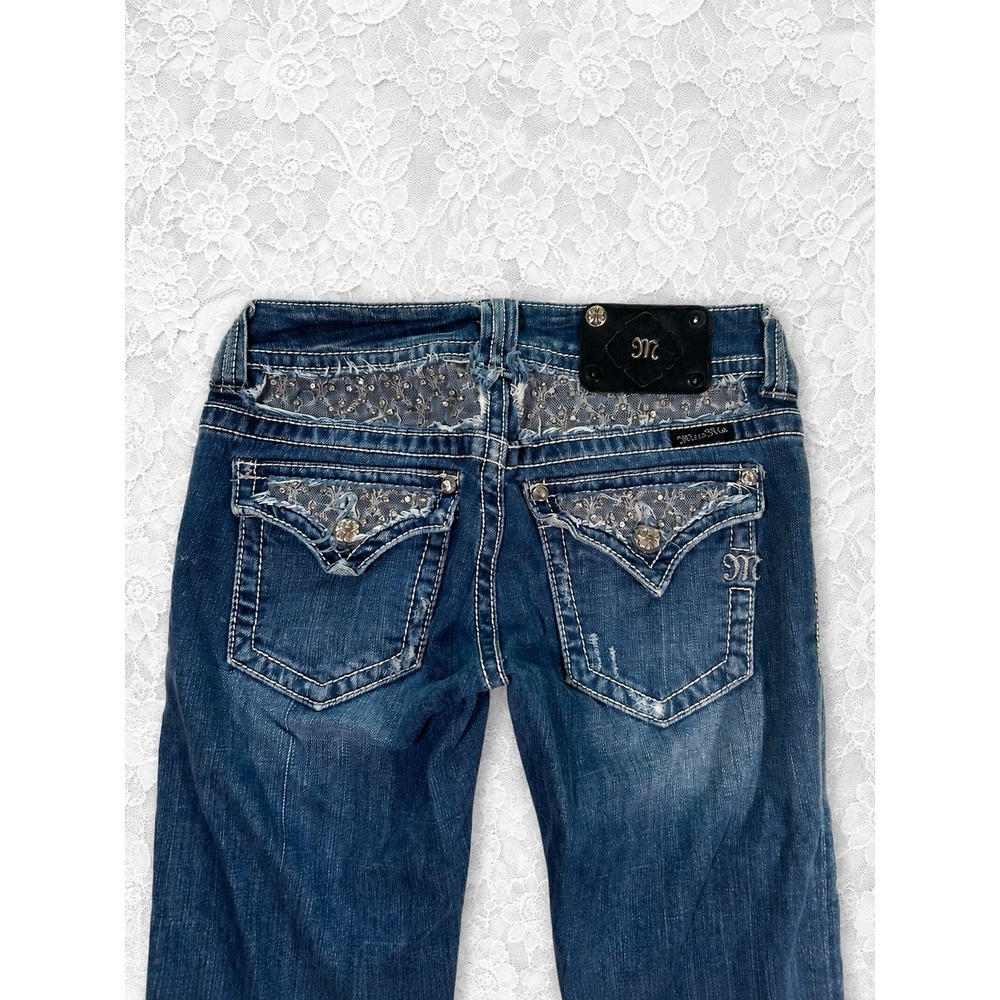 VTG‎ Y2K Miss Me Jeans Lace 27 2000s McBling Rodeo Western Festivak Boho
